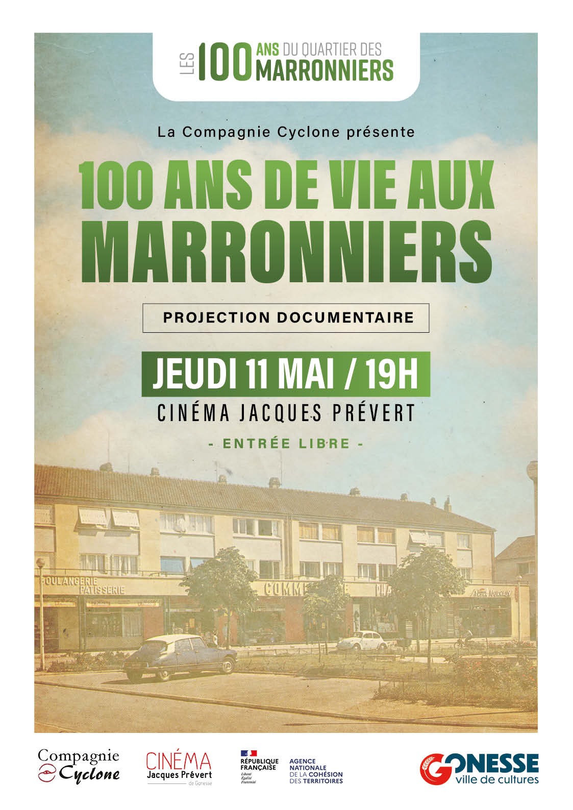 AFFICHE A3 - 100 ans de vie aux marronniers